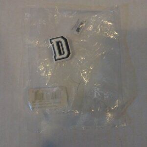 White Letter D Croc Charm NEW,
